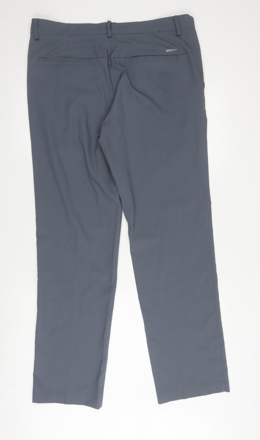 Adidas Men's Grey Golf Trousers Size M Straight Leg