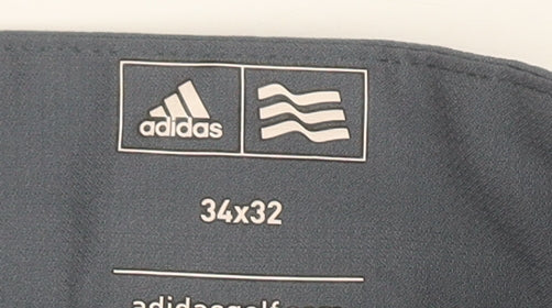 Adidas Men's Grey Golf Trousers Size M Straight Leg