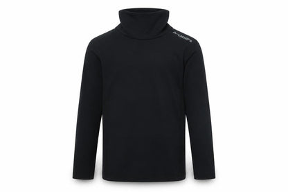 Front view of Technical TCZ-Cotton boys’ black mock neck pullover top 11-12 years