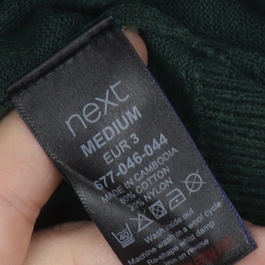 Next Men's Green V-Neck Cotton Pullover Jumper M