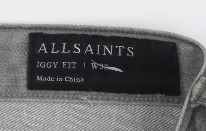 AllSaints Men's Grey Straight Jeans Size 32