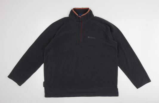 Mens UK Size L Mountain Warehouse Black 1/4 Zip Sweatshirt