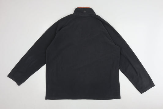 Mens UK Size L Mountain Warehouse Black 1/4 Zip Sweatshirt