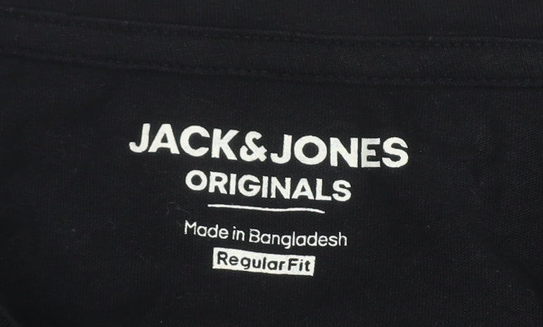 Mens UK Size L JACK & JONES Black  T-Shirt