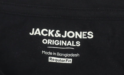 Mens UK Size L JACK & JONES Black  T-Shirt