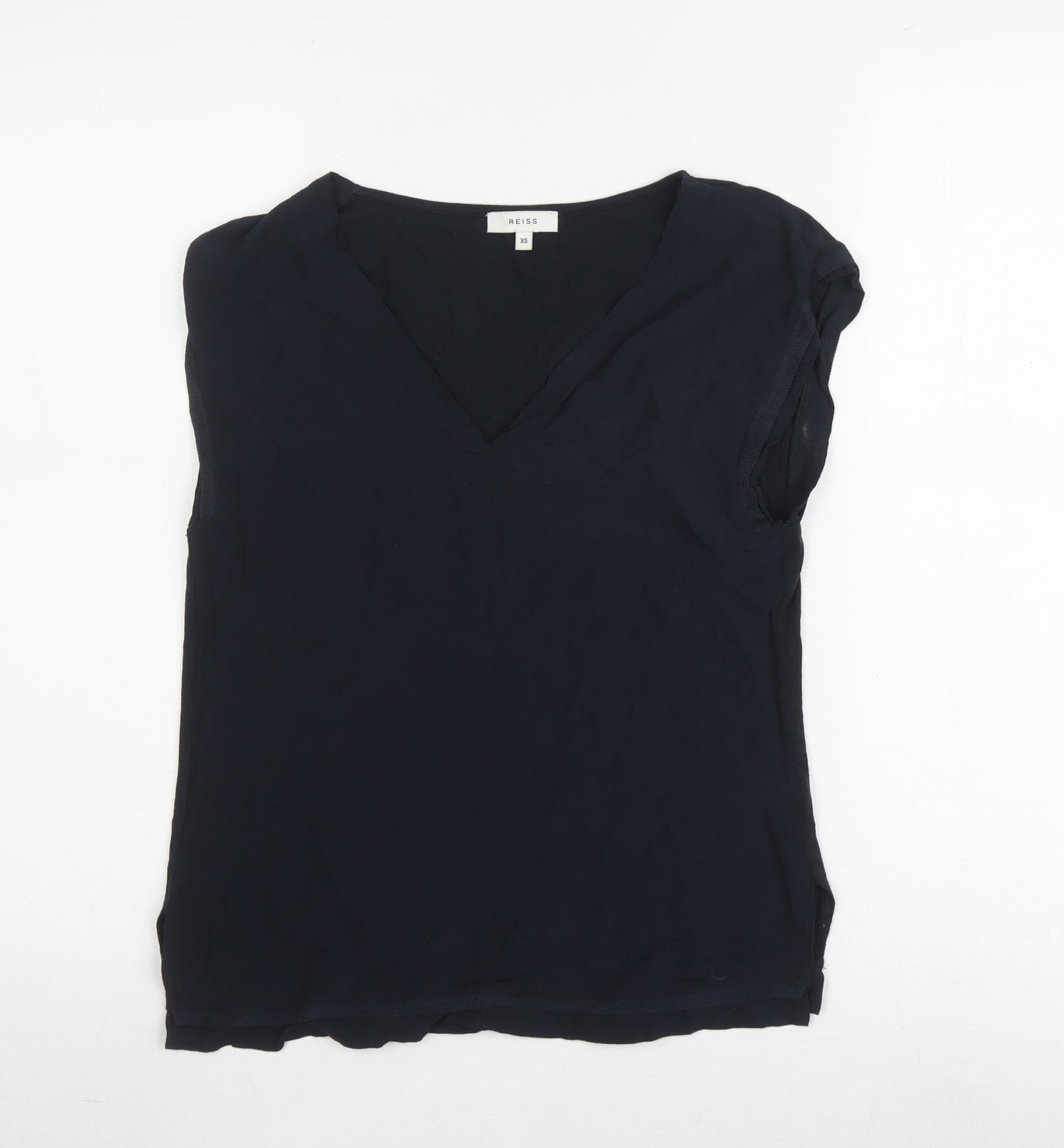 Womens UK Size XS Reiss Black Basic T-Shirt