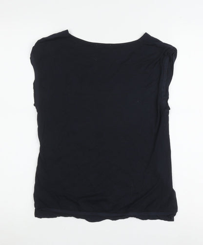 Womens UK Size XS Reiss Black Basic T-Shirt