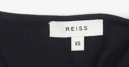 Womens UK Size XS Reiss Black Basic T-Shirt