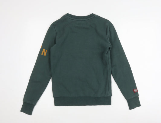 Superdry Women's Green Graphic Pullover Sweatshirt Size 6