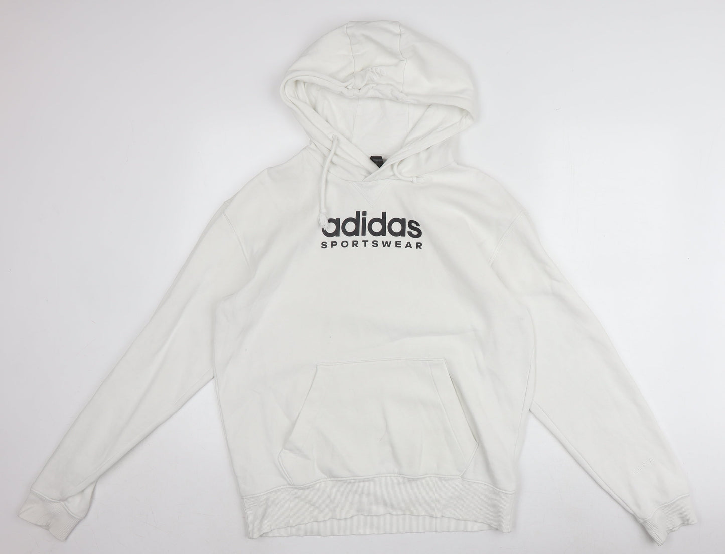 Mens UK Size S adidas White Pullover Hoodie