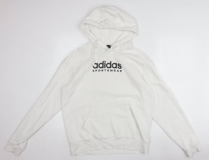 Mens UK Size S adidas White Pullover Hoodie