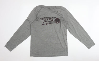 Nike Men's Grey S Dri-Fit Soccer Long Sleeve Top