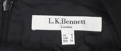 L.K. Bennett Women's Black Sleeveless Square Neck Dress