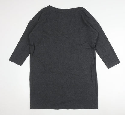 Hobbs Grey Women's Shift Dress Size 12, 3/4 Sleeve, Cotton