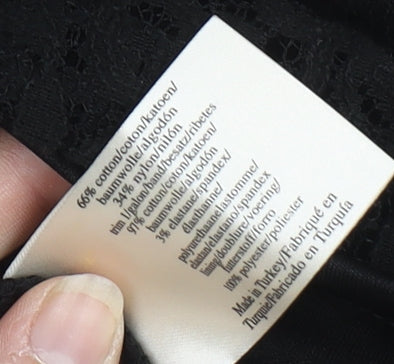 Laura Ashley Women's Black Lace Dress Size 8 Long Sleeve