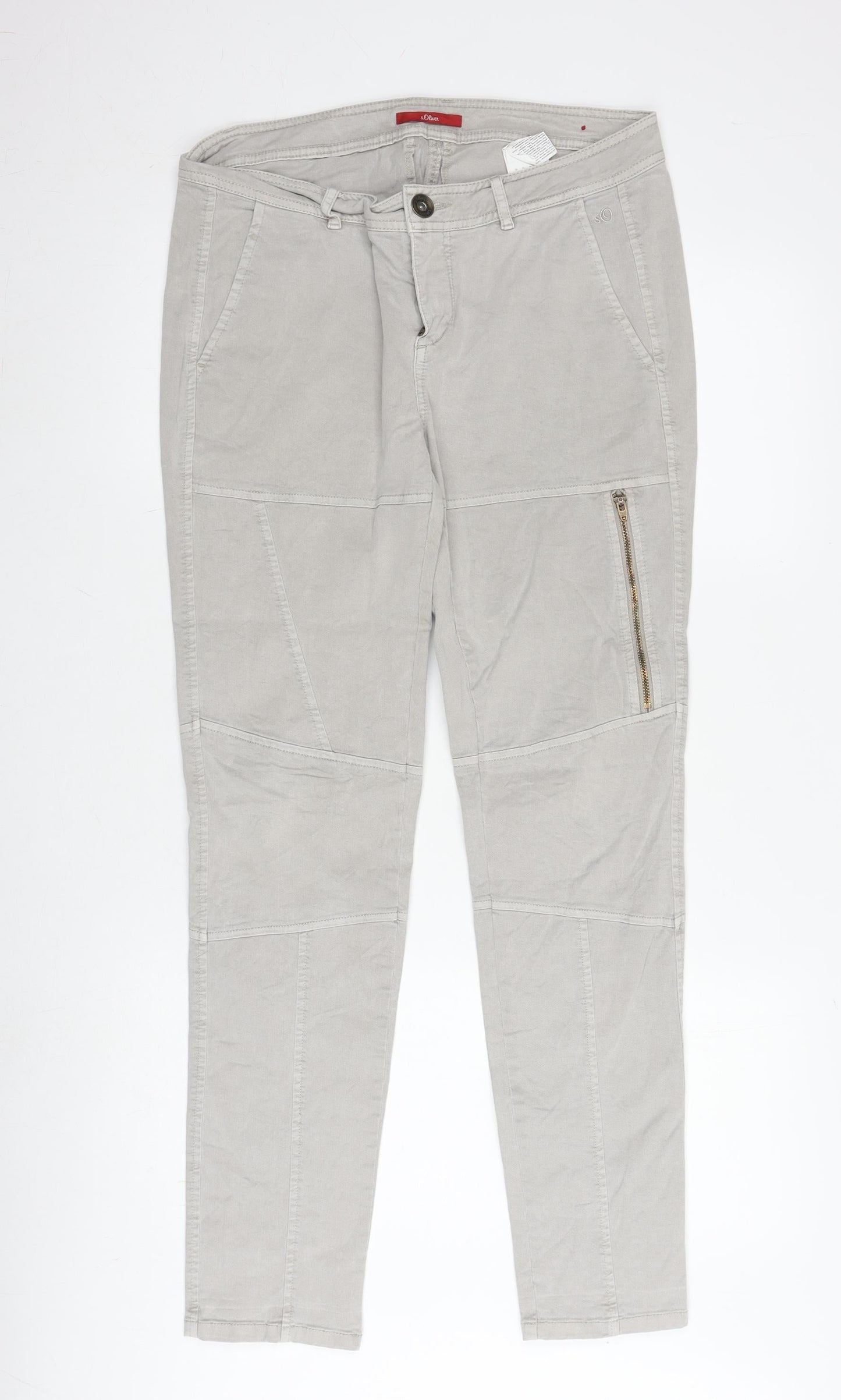 s.Oliver Women's Beige Straight Jeans, UK 14