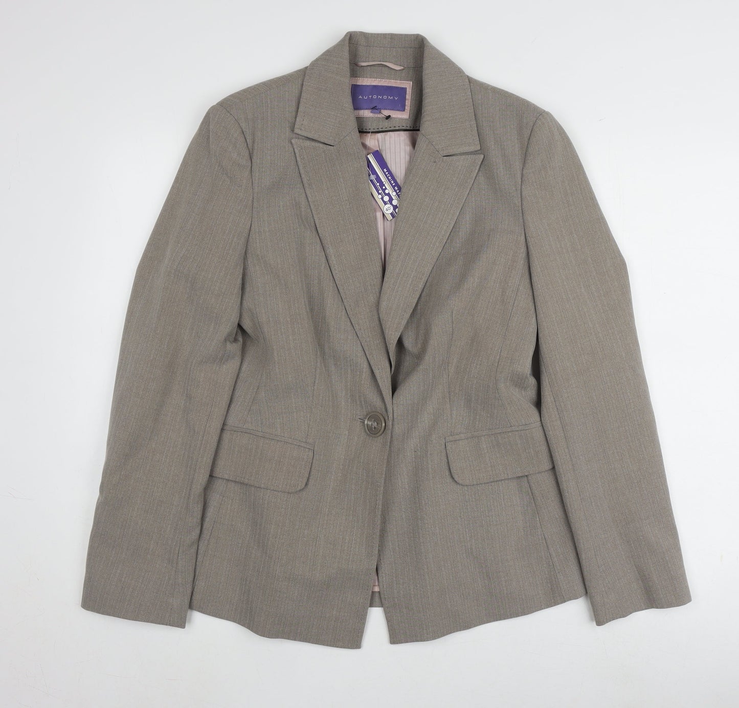 Autonomy Women's Beige Blazer - One-Button Regular Fit
