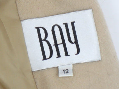 Bay Women's Beige Fur Trim Wool Coat Size 12