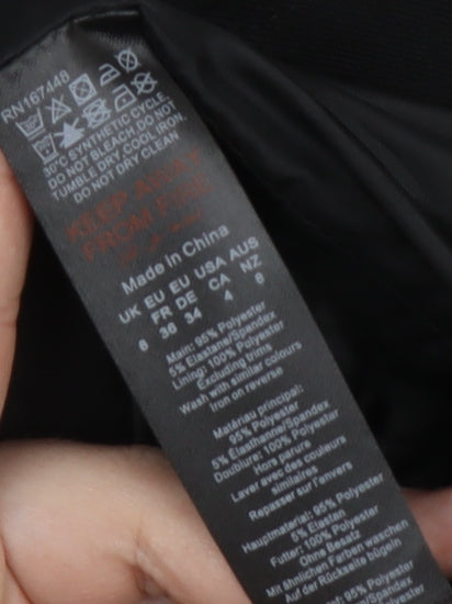 PrettyLittleThing Women's Black Blazer Size 8 Regular Fit