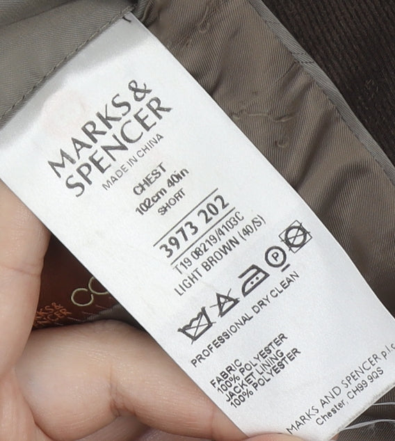 Mens UK Size 40 Marks and Spencer Regular Brown Suit Jacket