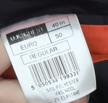 Mens UK Size 40 Karl Jackson Regular Blue Suit Jacket