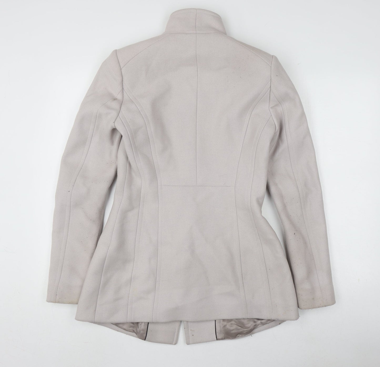 Reiss Women's Beige XS Slim Wool Overcoat