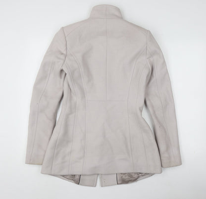 Reiss Women's Beige XS Slim Wool Overcoat