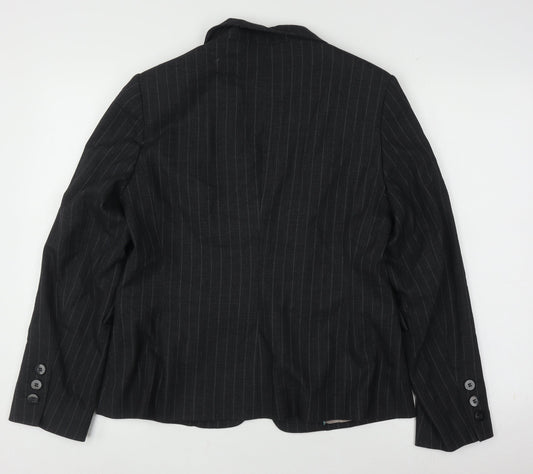 Debenhams Women's Black Pinstripe Blazer Size 14