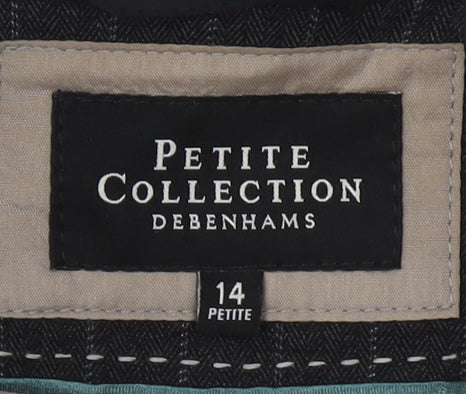 Debenhams Women's Black Pinstripe Blazer Size 14