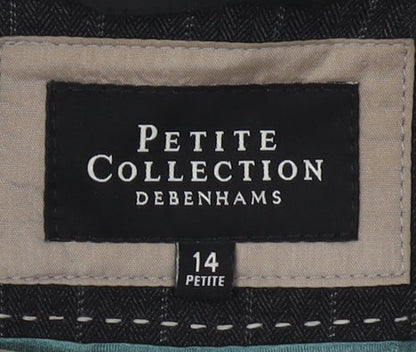 Debenhams Women's Black Pinstripe Blazer Size 14