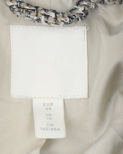 H&M Women's Grey Plaid Blazer, Size 10, Classic Style