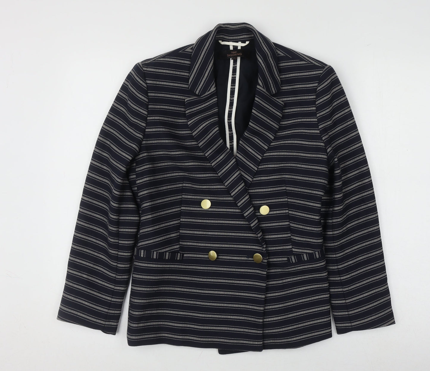 Next Women's Navy Striped Blazer Size 10
