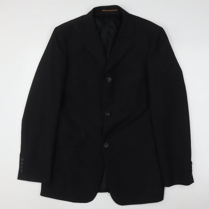 Mens UK Size 38 Topman Regular Black Suit Jacket