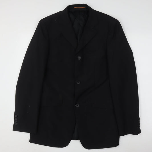 Mens UK Size 38 Topman Regular Black Suit Jacket