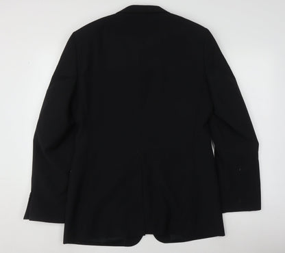 Mens UK Size 38 Topman Regular Black Suit Jacket