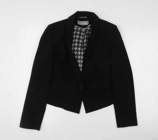 Marks and Spencer Black Women's Blazer Size 8, One-Button