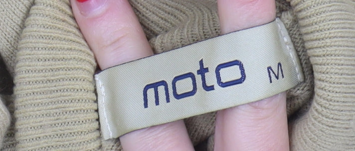 Moto Women's Beige Roll Neck Jumper M