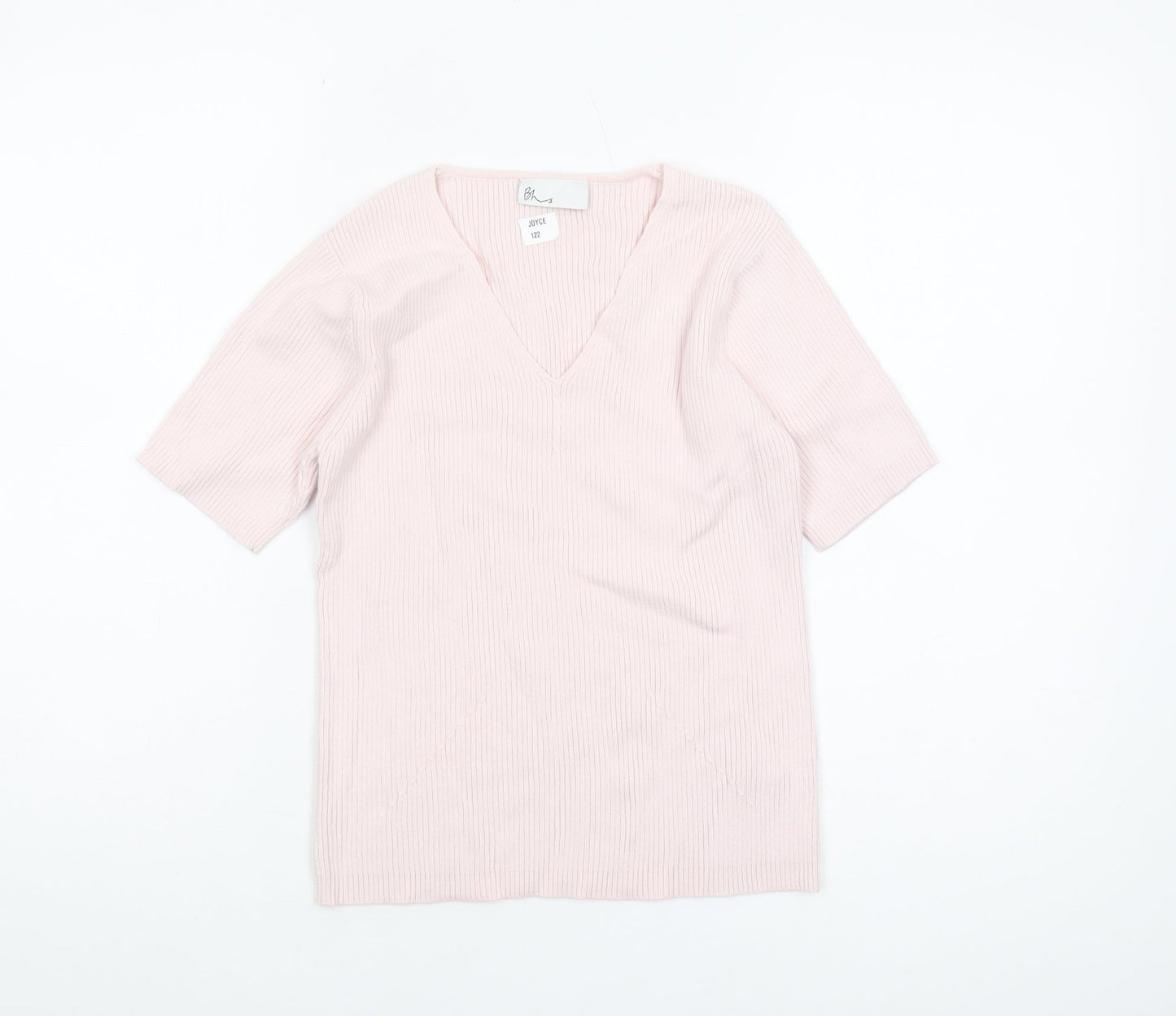 BHS Women's Pink V-Neck Pullover Jumper Size 12