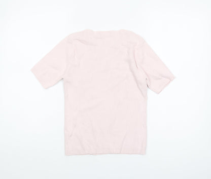 BHS Women's Pink V-Neck Pullover Jumper Size 12