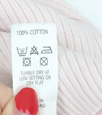 BHS Women's Pink V-Neck Pullover Jumper Size 12