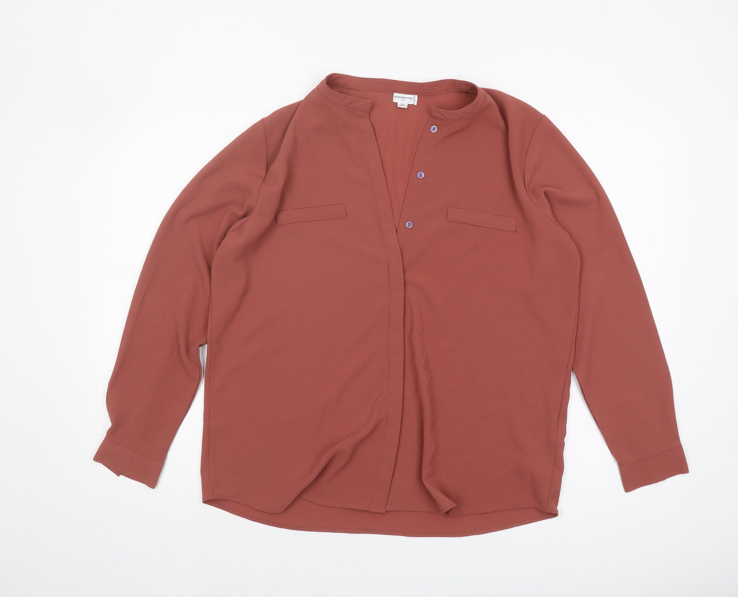 Womens UK Size 14 Jacqueline de Yong Brown Basic Blouse