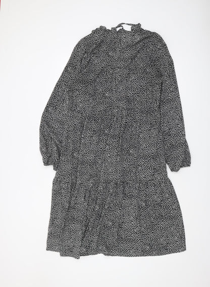 PIECES Women’s Black Floral Midi Dress M