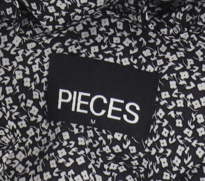 PIECES Women’s Black Floral Midi Dress M