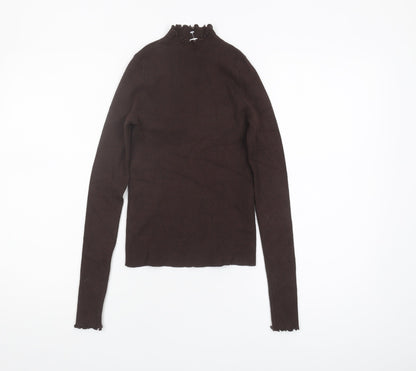Womens UK Size XS MNG Brown Pullover Jumper