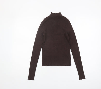 Womens UK Size XS MNG Brown Pullover Jumper