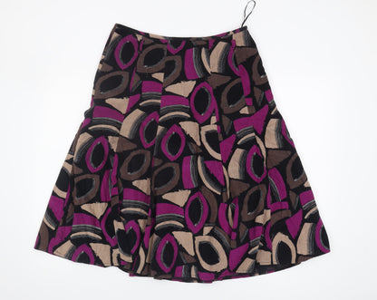 M&Co Women's Multicoloured A-Line Skirt Size 12