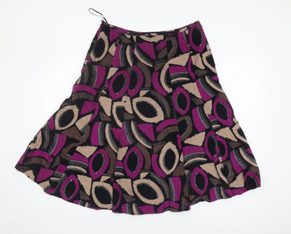 M&Co Women's Multicoloured A-Line Skirt Size 12