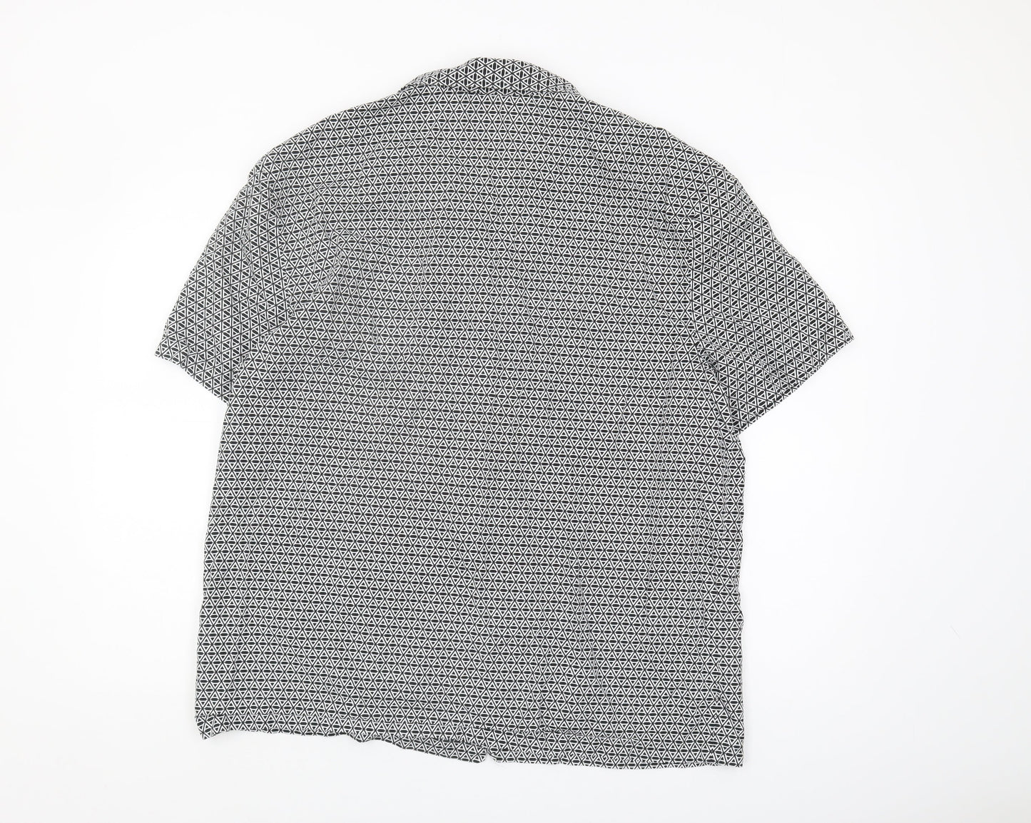 Marks and Spencer Men's Black Geometric Shirt L