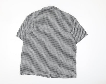 Marks and Spencer Men's Black Geometric Shirt L