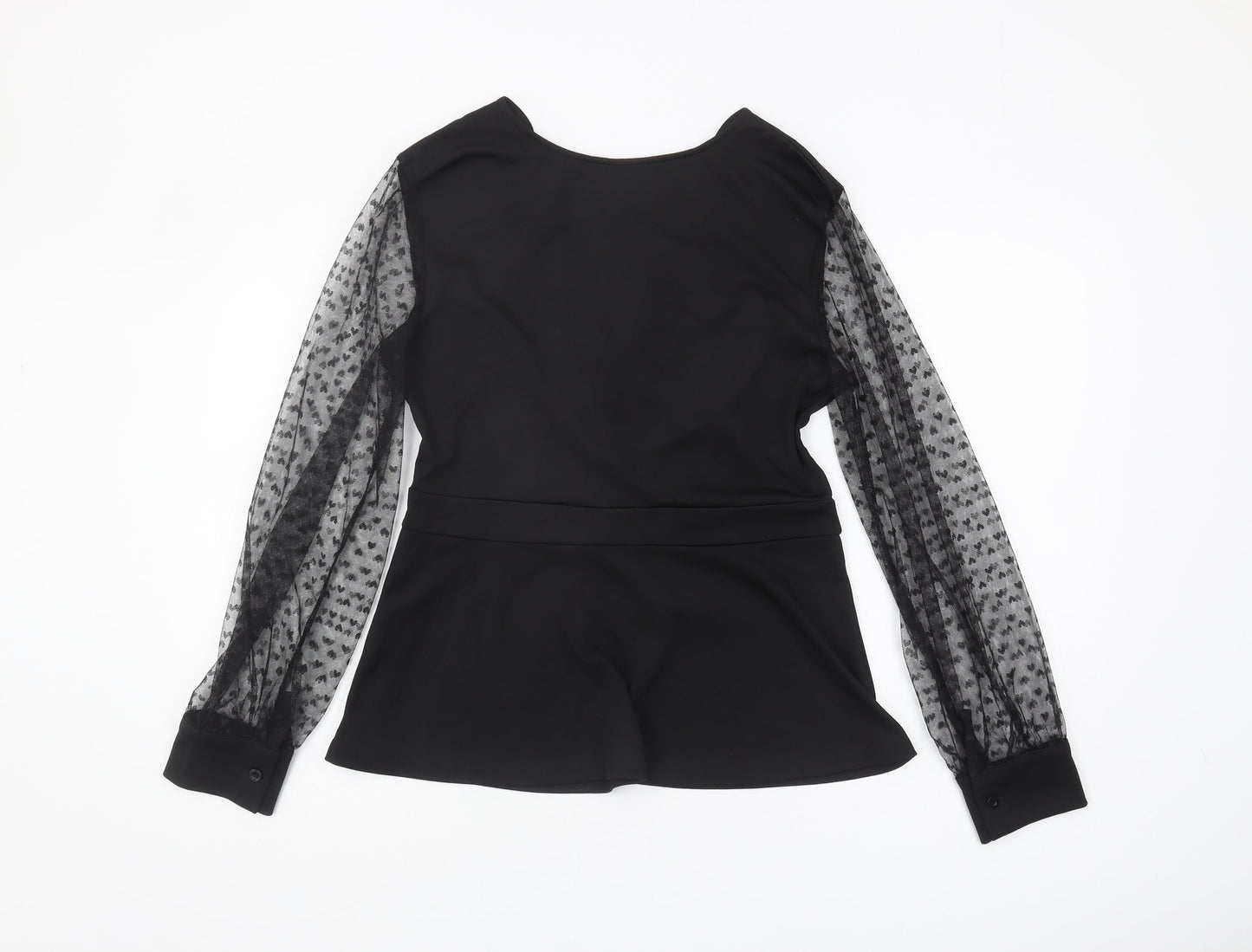 Grace Karin Women's Black V-Neck Blouse, Elegant Long Sleeve Top